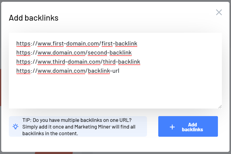 Add backlinks in bulk