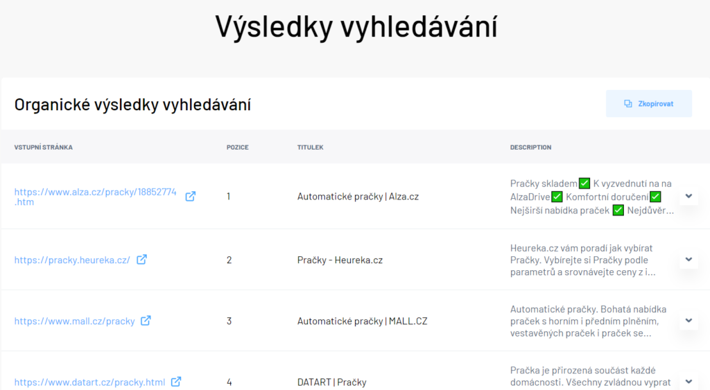 Náhled výsledků vyhledávání