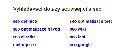 Related search ukázka Google