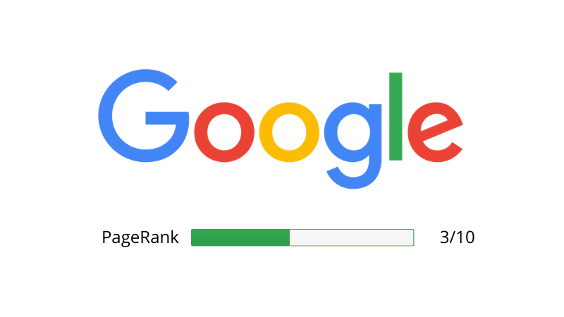 Pasek narzędzi Google PageRank przykład wartości 3/10