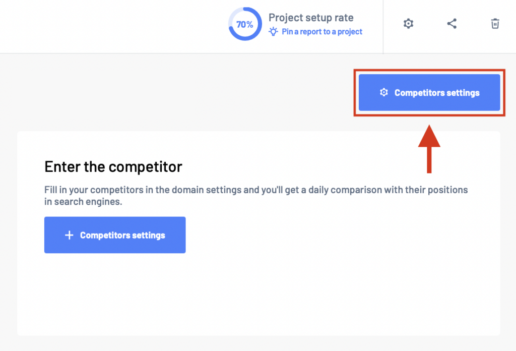 Competitors setting in Project