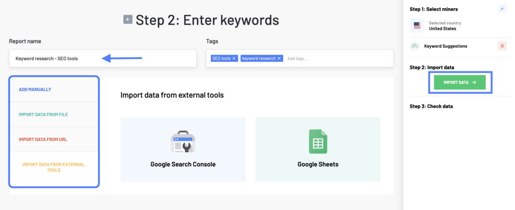 Keyword deals external tool