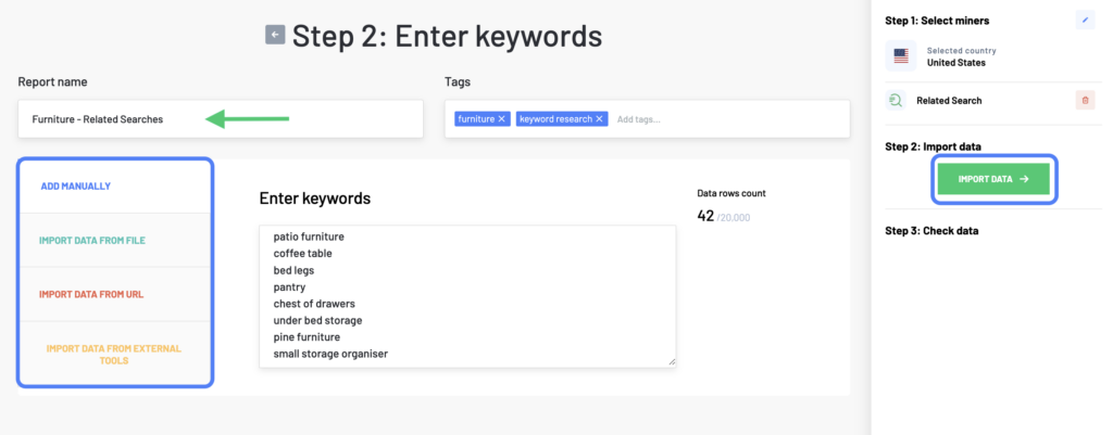 Google sales keyword external